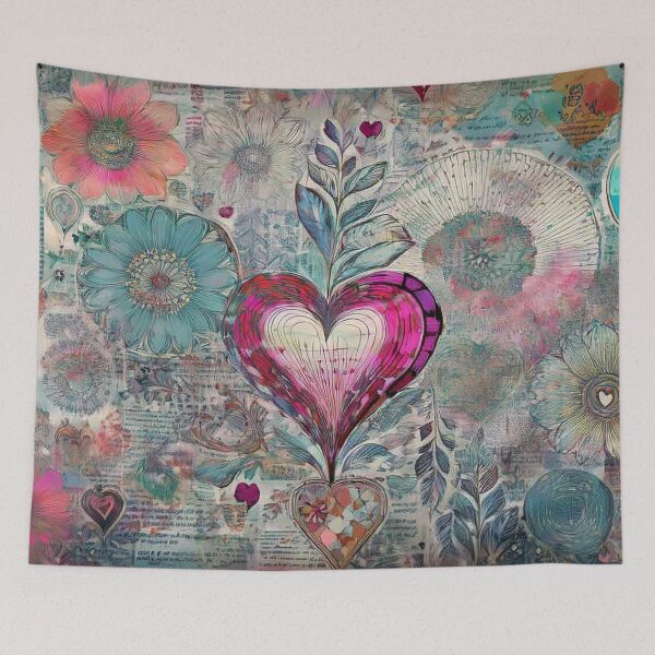 Item preview, Boho Abstract Pink Heart designed and sold by J Marielle Designs.