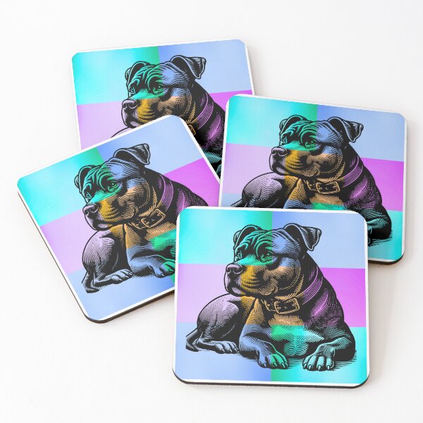 Item preview, Colorful Pop Art Pitbull Silhouette – Cool Dog Lover Design designed and sold by Fredster1966.