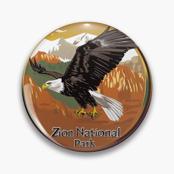 Item preview, Cartoon Zion National Park With Bald Eagle designed and sold by FireRanger20.