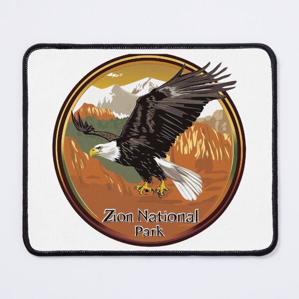 Item preview, Cartoon Zion National Park With Bald Eagle designed and sold by FireRanger20.