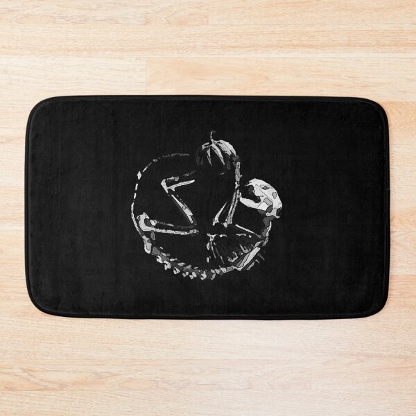 Item preview, Skeleton Cat Playing with Pumpkin (black and white) designed and sold by Kataverse.