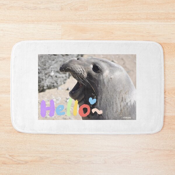 Item preview, Cute & Funny Elephant Seal Pup Shouting Hello!  designed and sold by Yogibear & Rachelle .
