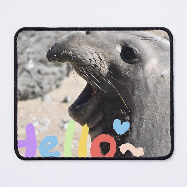 Item preview, Cute & Funny Elephant Seal Pup Shouting Hello! designed and sold by Yogibear & Rachelle .