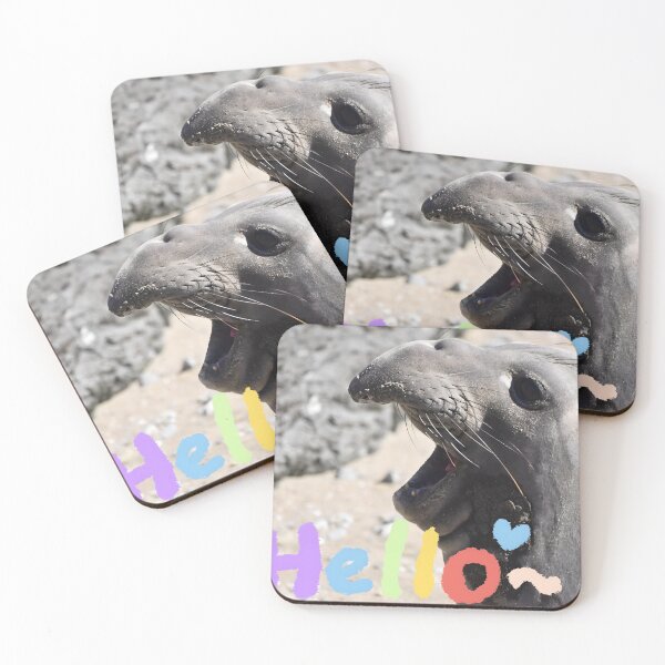 Item preview, Cute & Funny Elephant Seal Pup Shouting Hello!  designed and sold by Yogibear & Rachelle .