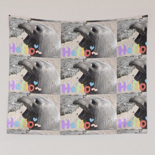 Item preview, Cute & Funny Elephant Seal Pup Shouting Hello!  designed and sold by Yogibear & Rachelle .
