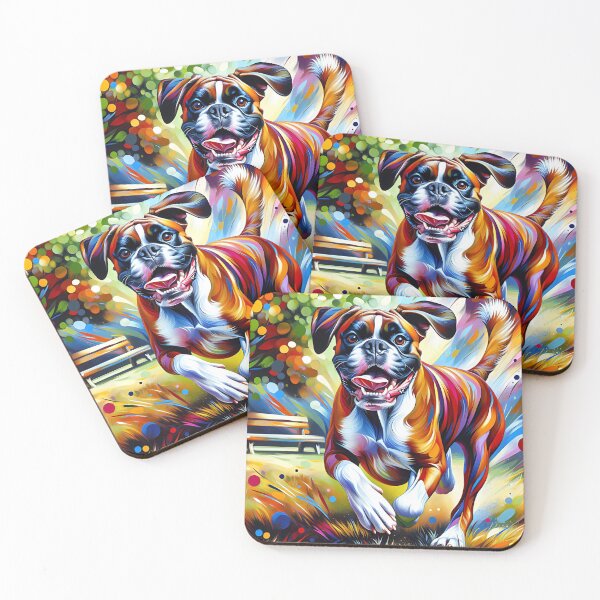 Item preview, Boxer Dog Portrait Acrylic Art Print Pet Portrait Gifts for Dog Lovers designed and sold by Puppy Puzzles Plus.
