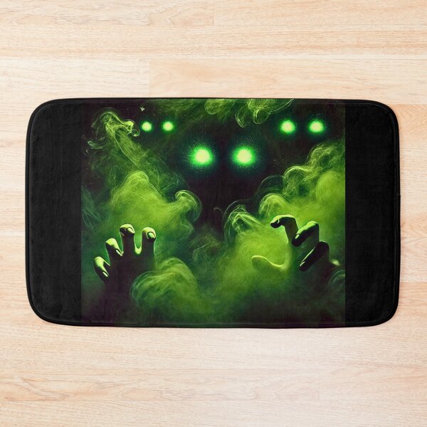 Item preview, Eerie Green Ghostly Eyes in Fog Halloween Art designed and sold by DiySystem.