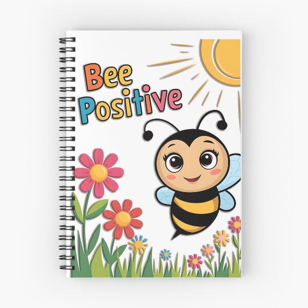 Item preview, Bee Positive - Cute Bee Illustration with Flowers and Sunshine designed and sold by Witsprings.