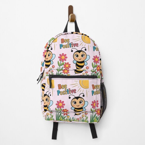 Item preview, Bee Positive - Cute Bee Illustration with Flowers and Sunshine designed and sold by Witsprings.
