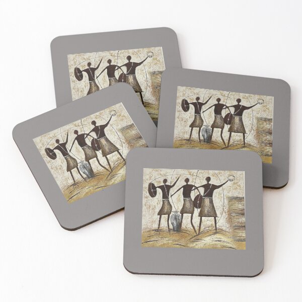Item preview, Great Tribal Dancers, African artwork, Mud art, Black Art, Roots artwork designed and sold by Afrocarribe.