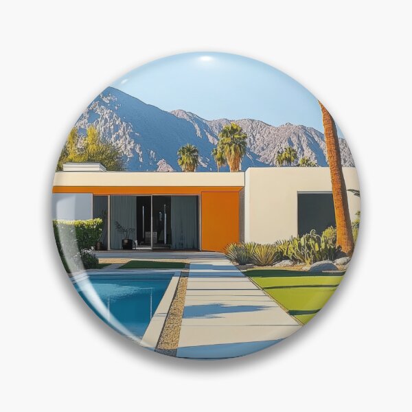 Aperçu de l'œuvre Illustration originale et vivante de la maison de Palm Springs créée et vendue par CaliforniaVibe.