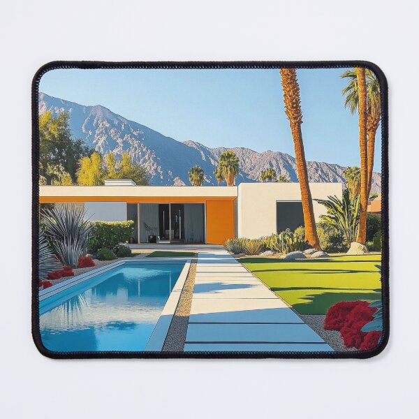 Aperçu de l'œuvre Illustration originale et vivante de la maison de Palm Springs créée et vendue par CaliforniaVibe.