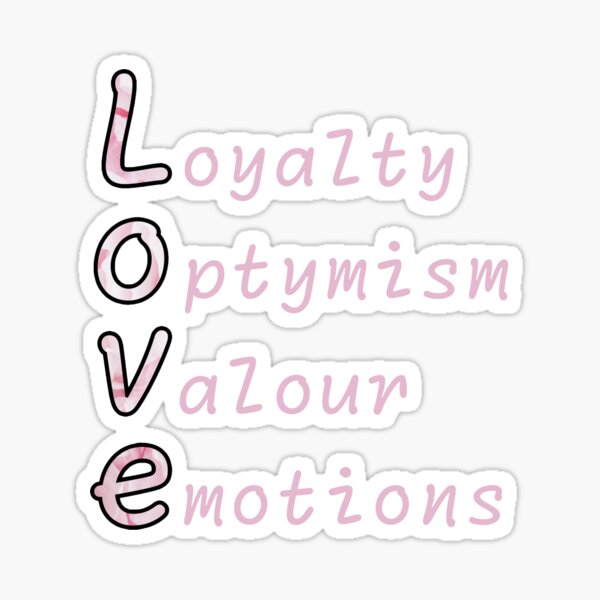 Characteristics of true love - pink design Sticker