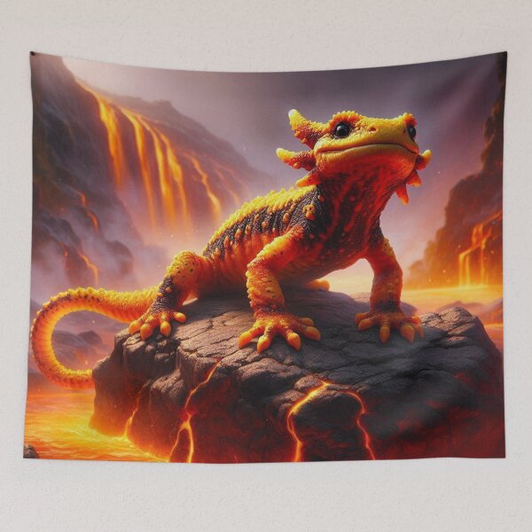 Item preview, Salamandra elemental de fuego designed and sold by HalcyonThings.