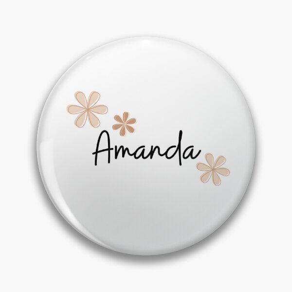 Item preview, "Amanda" name with beige flowers designed and sold by Rocky Designs.