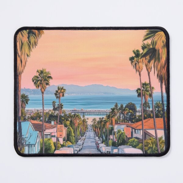 Item preview, Santa Monica Street View 1970s Fine Illustration designed and sold by CaliforniaVibe.