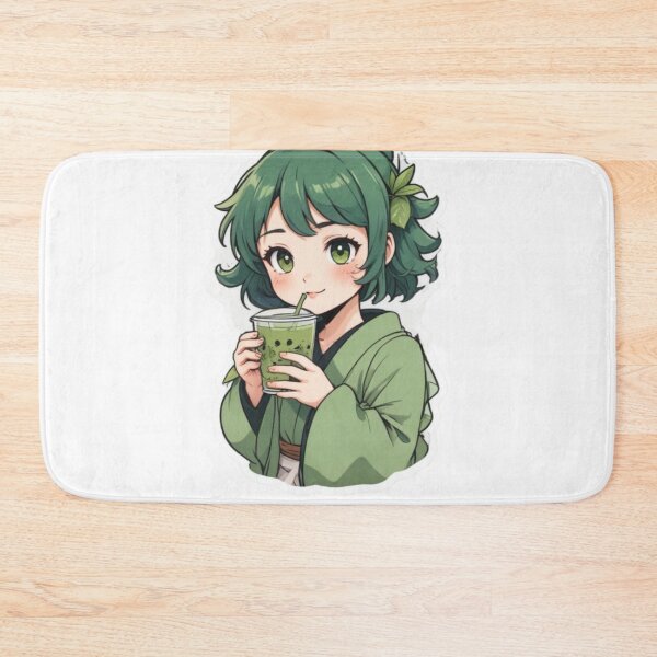 Item preview, CUTE MATCHA TEA GIRL STICKER BOBA GREEN TEA ANIME  designed and sold by Arts4U.