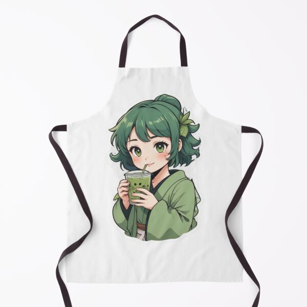 Item preview, CUTE MATCHA TEA GIRL STICKER BOBA GREEN TEA ANIME designed and sold by Arts4U.