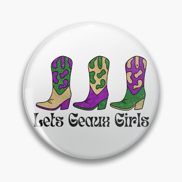 Item preview, Let's Geaux Girls Sparkly Mardi Gras Cowgirl Boots designed and sold by Magnolia Valley Art.