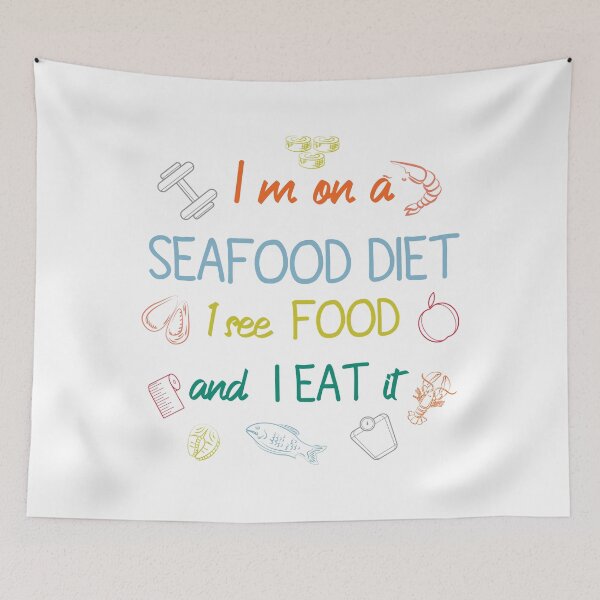Item preview, I'm on a Seafood Diet Funny Quote Humorous Foodie  designed and sold by ilyanadesign.