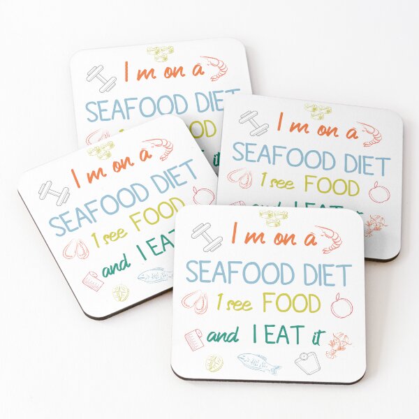 Item preview, I'm on a Seafood Diet Funny Quote Humorous Foodie  designed and sold by ilyanadesign.