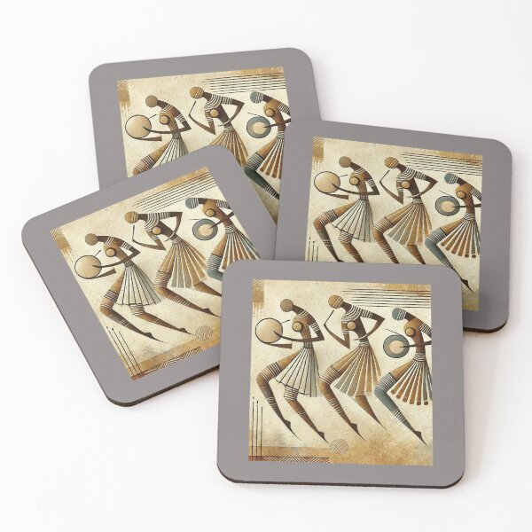 Item preview,  Great Tribal Dancers, African artwork, Mud art, Black Art, Roots artwork designed and sold by Afrocarribe.