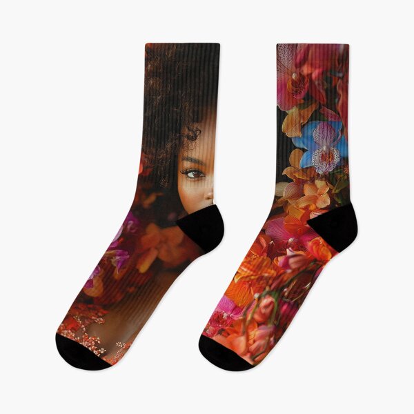 Item preview, Captivating Woman in Red Amongst Lush Tropical Florals designed and sold by regalaibylondon.