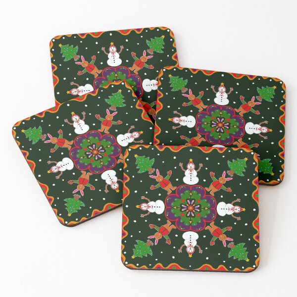 Item preview, Christmas snowman and rabbit mandala designed and sold by Joslin Fields.