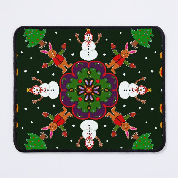 Item preview, Christmas snowman and rabbit mandala designed and sold by Joslin Fields.