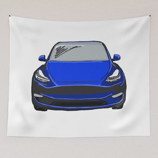 Item preview, Blue Electric SUV Vehicle Drawing Sketch designed and sold by laughingwillows.