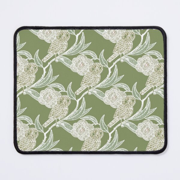 Item preview, Charleston Sage green Owl and Floral Pattern – Medieval Manuscript Inspired Design Illustration by jemma jamie skidmore designed and sold by Jemma Jamie Skidmore.