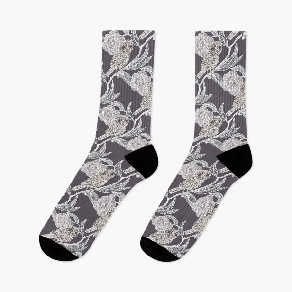 Item preview, Charleston plum Owl and Floral Pattern – Medieval Manuscript Inspired Design Illustration by jemma jamie skidmore  designed and sold by Jemma Jamie Skidmore.