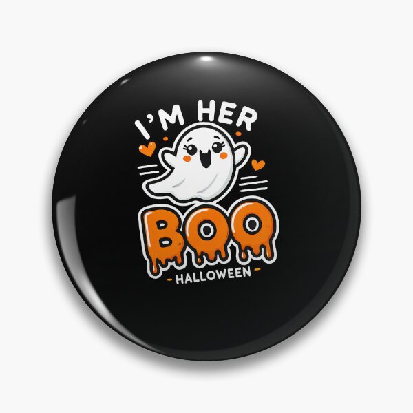 Item preview, Funny Halloween Pumpkin and Ghost, I'm Her Boo designed and sold by Logiamerch.