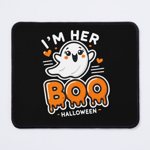 Item preview, Funny Halloween Pumpkin and Ghost, I'm Her Boo designed and sold by Logiamerch.