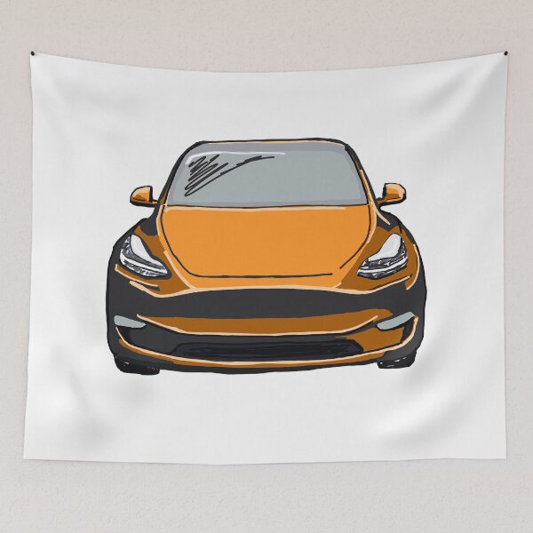 Item preview, Orange Electric SUV Vehicle Drawing Sketch designed and sold by laughingwillows.