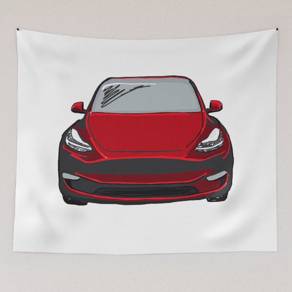 Item preview, Red Electric SUV Vehicle Drawing Sketch designed and sold by laughingwillows.