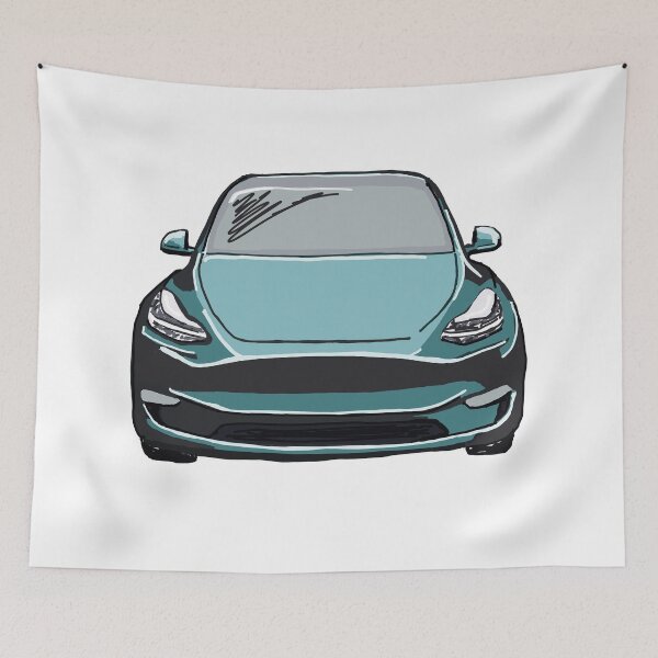 Item preview, Teal Electric SUV Vehicle Drawing Sketch designed and sold by laughingwillows.