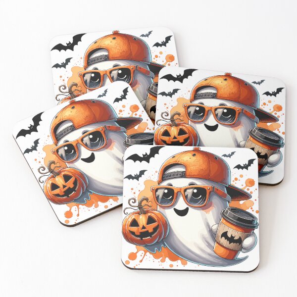 Item preview, Spooky Pumpkin Ghost Coffee Crew Halloween designed and sold by ROOFY-HK.
