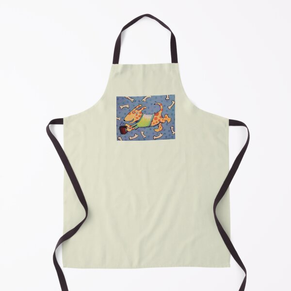 Item preview, happy dog drinking coffee designed and sold by BonnieCreative.
