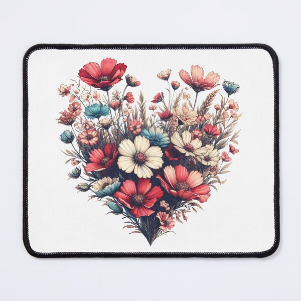 Item preview, Vintage Heart Shaped Bunch of Flowers designed and sold by MuttsDesigns.