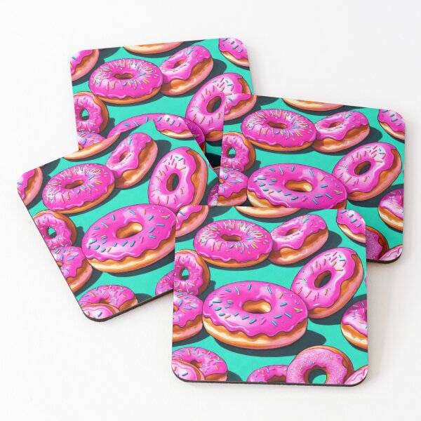 Item preview, HOT PINK SPRINKLE FROSTED DONUTS PATTERN WALLPAPER BACKDROP designed and sold by Arts4U.