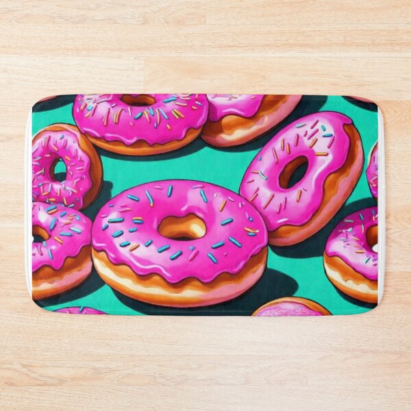 Item preview, HOT PINK SPRINKLE FROSTED DONUTS PATTERN WALLPAPER BACKDROP designed and sold by Arts4U.