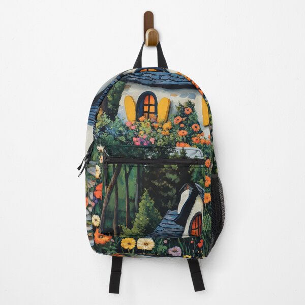 Item preview, Whimsical Forest Cottage with Colorful Flower Garden designed and sold by regalaibylondon.
