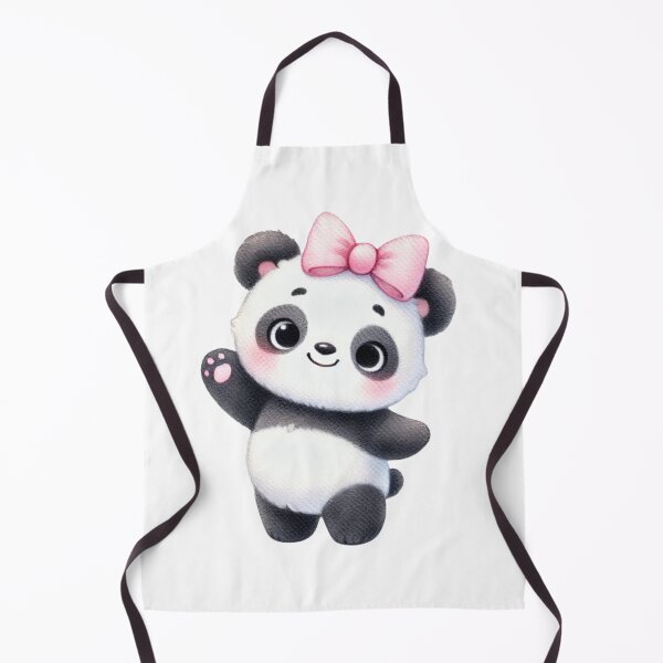 Item preview, Cute Panda Waving with Pink Bow designed and sold by Little Care Studio.