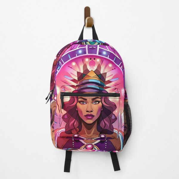 Item preview, Fabulous Woman Pink Cyberpunk Neon Retro Goddess designed and sold by Melan Designs.