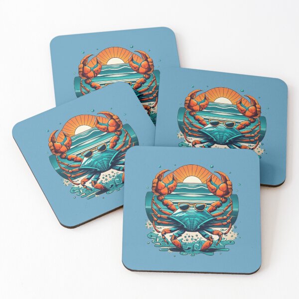 Item preview, A stylish crab enjoying the beach designed and sold by NiRia Spot.
