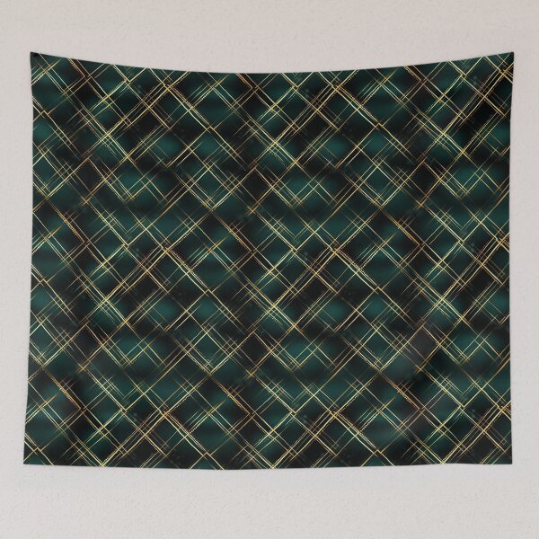 Item preview, Elegant Gold & Dark Green Christmas Plaid. Christmas Pattern. designed and sold by DesignHouse07.