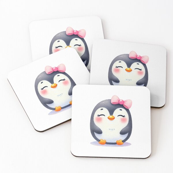 Item preview, Smiling Penguin with Pink Bow designed and sold by Little Care Studio.