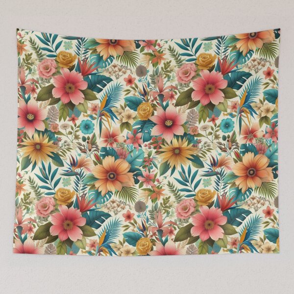 Item preview, Floral Bed Cover Pattern designed and sold by Myra365Art.