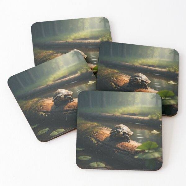 Item preview, A small turtle on a log designed and sold by Greezey.